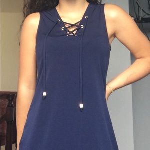 Blue crossover dress
